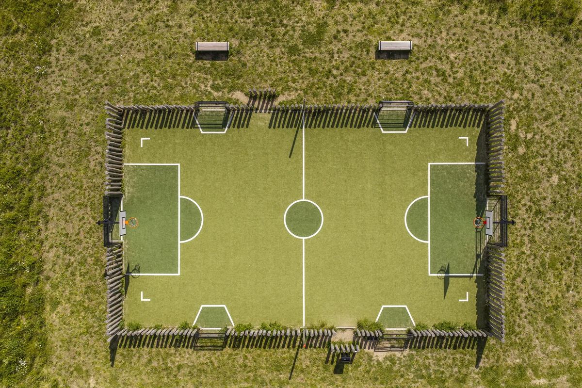 Luftbild: Fußballfeld